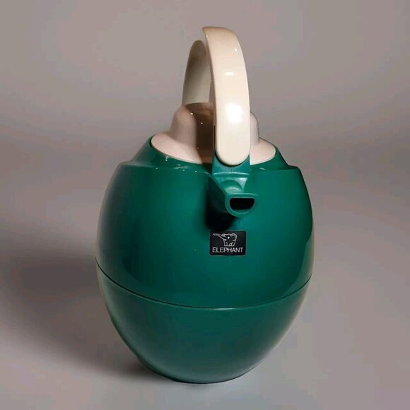 Vintage Zojirushi Elephant Thermal Insulated Pot Thermos Green  Excellent - Picture 1 of 3